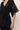 Close up of Eberjey Beatrix robe lace trim and kimono sleeves in black