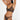 model wearing the Else Bella soft triangle bra in black with wireless unlined cups and longline mesh band