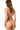 Back view of model wearing the Else Bella soft triangle bra in vintage rose showing adjustable straps and longline closure