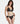 Aubade Ensemble Perle Set with black lace and pearl embellishments on triangle bra and open brief