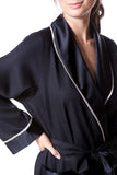 Silk long waffle robe