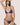 Ocean blue triangle bikini top with gold detail by Andres Sarda