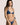Ocean blue triangle bikini top with gold detail by Andres Sarda