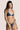 Ocean blue triangle bikini top with gold detail by Andres Sarda