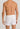 Back view of the HANRO Button Fly Cotton Boxer in white showing the comfortable full-coverage design.
