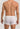 Back view of the HANRO Cotton Superior Boxer Brief featuring a longer leg and smooth fit in white