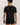 HANRO Cotton Superior Fitted V-Neck T-Shirt in black for men in mercerized Egyptian cotton with a slim fit and longer length, back view.