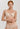 HANRO Satin Deluxe beige soft cup T-shirt bra in silky viscose with plunge neckline, padding, and matte gold hardware.