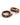 Textured leather and polished stainless steel material Icon Cuffs in tan and 24kt gold