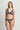 Woman wearing I.D. Sarrieri Blooming Desire navy lace thong, front view
