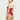 Back view of red lace thong showing minimal coverage cut