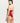 Back view of red lace thong showing minimal coverage cut