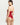 Back view of red lace thong showing minimal coverage cut