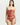 Red floral lace thong, front view with mid-rise waistband