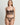 Model wearing the I.D. Sarrieri Love Potion Underwired Half Cup Bustier in black featuring embroidered tulle, stretch silk, underwired half cups, adjustable straps, and a longline silhouette.