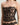 Black floral lace bustier with scalloped neckline and sheer mesh side panel