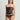 Strapless black lace bustier with boned corset seaming, worn with matching lace brief