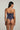 Je M'appelle Sophie strapless bustier in blue notte, silk blend with structured fit and soft sheen