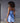 Back view of Marjolaine Betty Silk Satin Slip in Bleu Ciel with adjustable straps and elegant cut