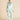 Olivia von Halle Lila Asterias ivory silk pajamas with blue piping and starfish floral print
