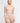 Model wearing Oscalito wool and silk V-neck camisole in beige with satin trim showing neckline and fit