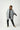 Grey chine open-front cover robe with dolman sleeves and front patch pockets