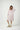 Dusty pink cotton gown with mandarin collar and button placket,