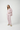 Dusty pink cotton pajama set with mandarin collar top and straight-leg pants