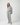 Grey chine cotton pajama set with mandarin collar top and straight-leg pants