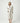 Beige knitted cotton robe with black trim, shawl collar, and tie waist, front view