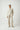 Beige cotton pajama set with black piping and zigzag pocket trim
