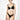 model wearing the Power Lace push-up bra by Nueame in black with lace trim and underwire cups