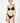 model wearing the Power Lace push-up bra by Nueame in black with lace trim and underwire cups