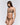 Front view of Sarda Shay non padded strapless bra in black with sheer floral embroidery and Swarovski® crystal details