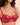 Model wearing the Simone Pérèle Intrigue sheer embroidered demi cup bra in opera red with floral embroidery, unlined tulle cups, and underwire support.