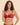 Model wearing the Simone Pérèle Intrigue sheer embroidered demi cup bra in opera red with floral embroidery, unlined tulle cups, and underwire support.
