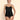 Model wearing Variations Désir Camisole in black by Lise Charmel in silk voile with thin straps  