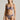 model wearing the Venetian Glass balconette bra in blue with embroidered lace and underwired shape