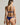 back view of model wearing the Venetian Glass thong in blue with minimal-coverage design