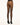 Back view of model wearing Wolford Satin Touch 20 Comfort Tights in black showing smooth sheer finish and waistband logo