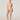 Model wearing the Wolford Sheer Touch Control Panty in nude featuring medium shaping, a wide high-rise waistband, full coverage, bonded leg seams, and a smooth invisible finish.