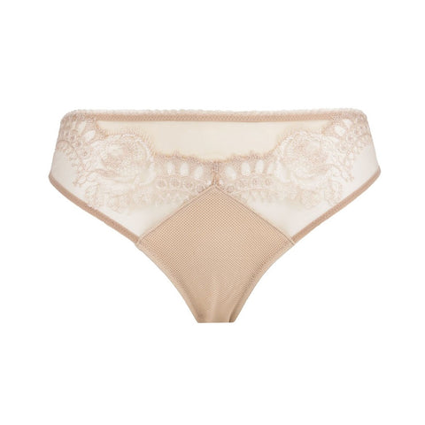 Embroidered tulle brief