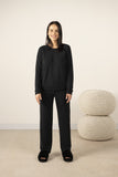 Cozy wide leg pant in back to black