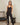 Aspen Dream black ribbed camisole with built-in shelf bra and adjustable straps, made from soft bamboo for comfort and support.