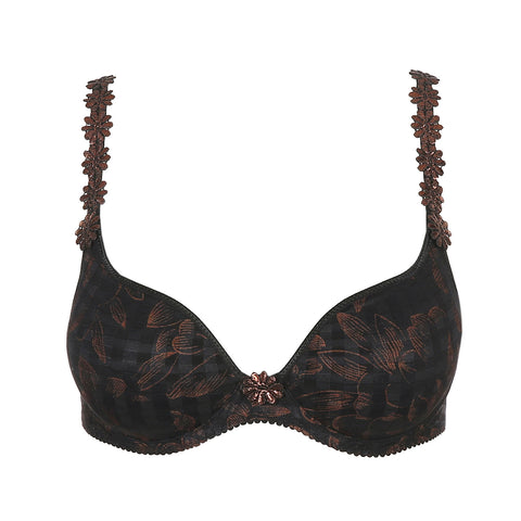 Embroidered tulle balcony bra